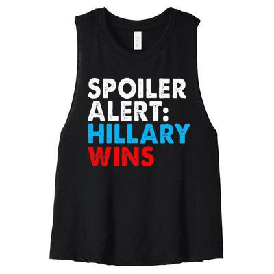 Spoiler Alert Hillary Wins Women's Racerback Cropped Tank