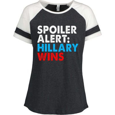 Spoiler Alert Hillary Wins Enza Ladies Jersey Colorblock Tee