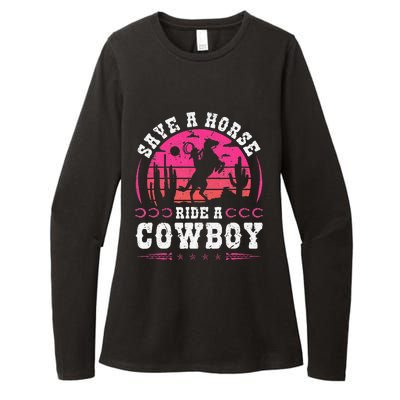 Save A Horse Ride A Cowboy Rodeo Western Country Womens CVC Long Sleeve Shirt