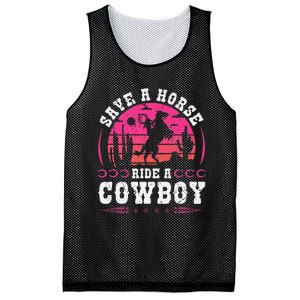 Save A Horse Ride A Cowboy Rodeo Western Country Mesh Reversible Basketball Jersey Tank