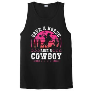 Save A Horse Ride A Cowboy Rodeo Western Country PosiCharge Competitor Tank