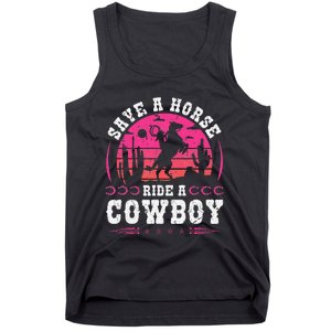 Save A Horse Ride A Cowboy Rodeo Western Country Tank Top