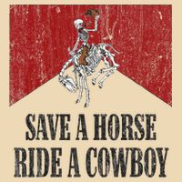 Save A Horse Ride A Cowboy Skeleton Western Country Drawstring Bag