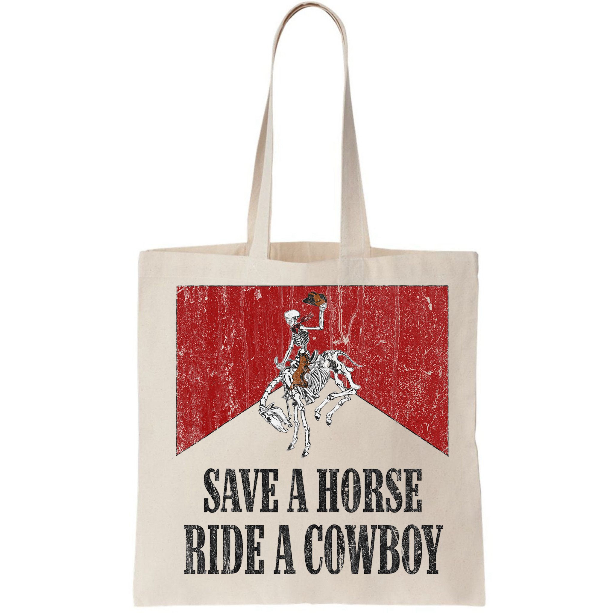 Save A Horse Ride A Cowboy Skeleton Western Country Bag