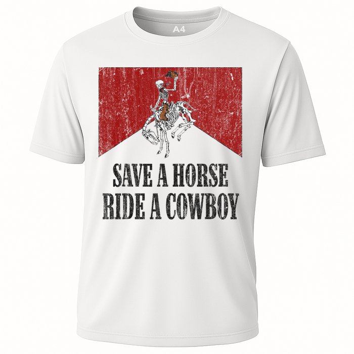 Save A Horse Ride A Cowboy Skeleton Western Country Cooling Performance Crew T-Shirt