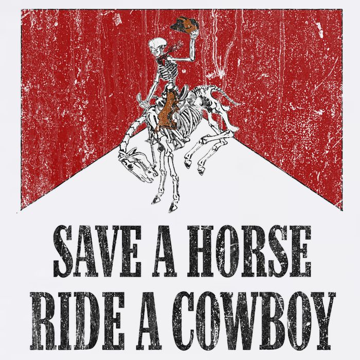 Save A Horse Ride A Cowboy Skeleton Western Country Cooling Performance Crew T-Shirt