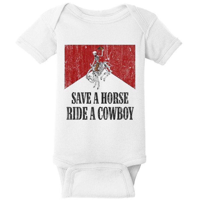 Save A Horse Ride A Cowboy Skeleton Western Country Baby Bodysuit