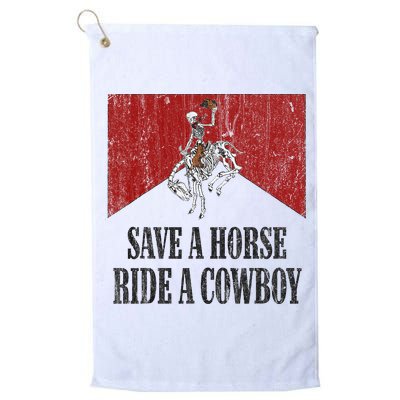 Save A Horse Ride A Cowboy Skeleton Western Country Golf Towel