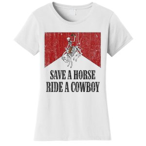 Save A Horse Ride A Cowboy Skeleton Western Country Women's T-Shirt