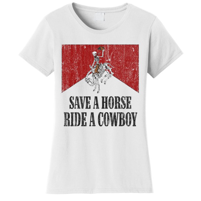 Save A Horse Ride A Cowboy Skeleton Western Country Women's T-Shirt