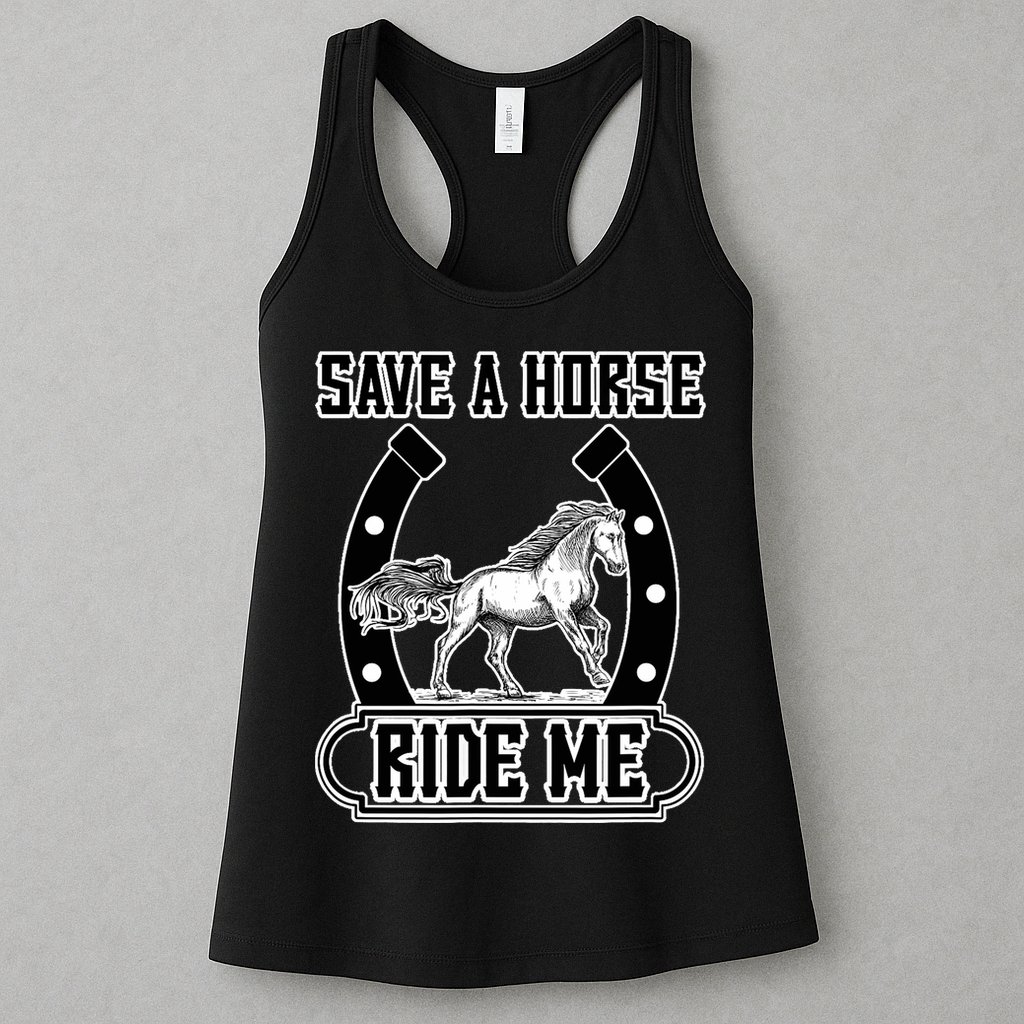 Save A Horse Ride Me Funny Cowboy Womens Tank Top