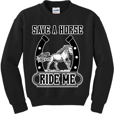 Save A Horse Ride Me Funny Cowboy Kids Sweatshirt