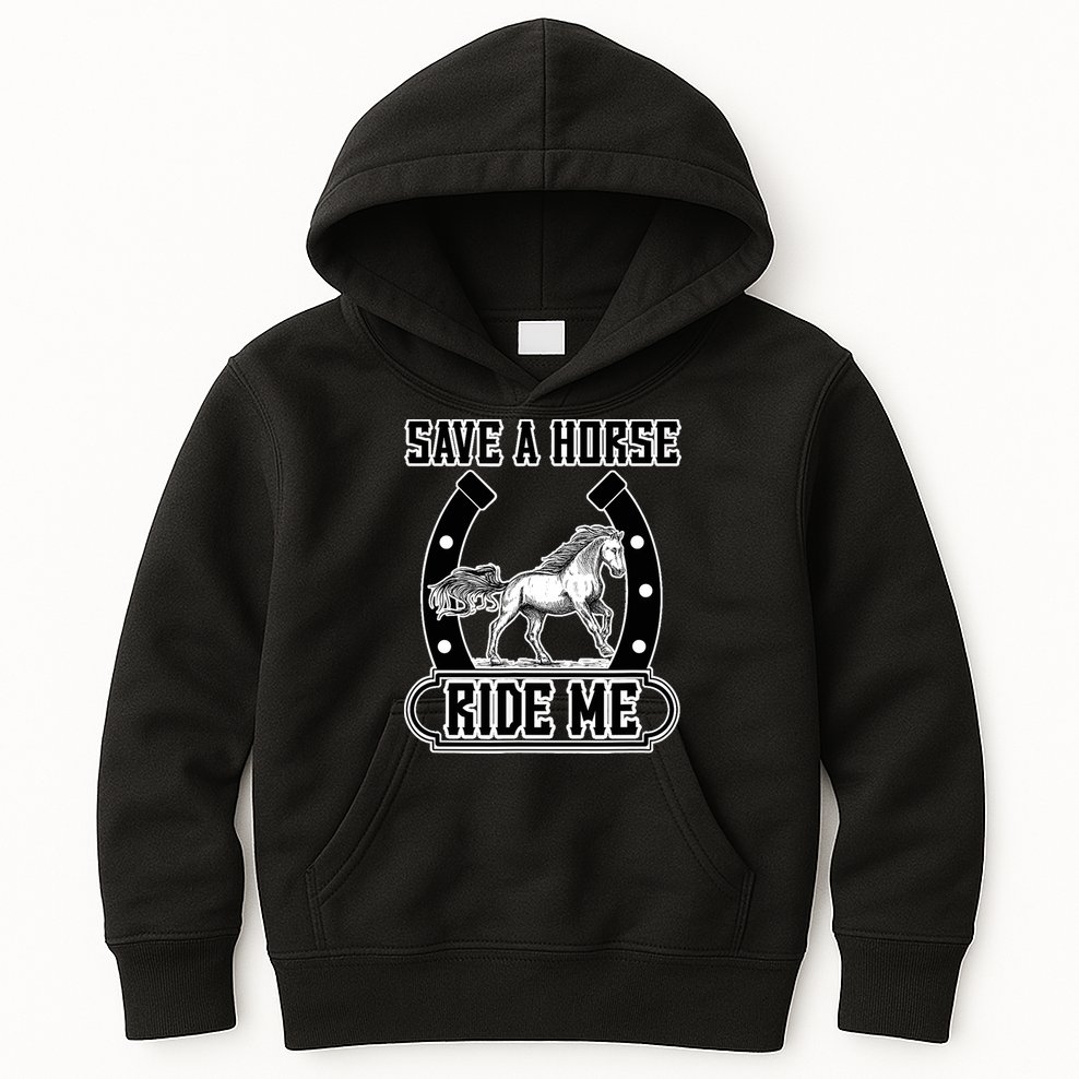 Save A Horse Ride Me Funny Cowboy Kids Hoodie