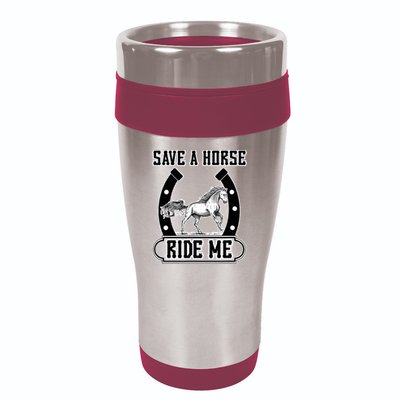 Save A Horse Ride Me Funny Cowboy 16oz Travel Tumbler