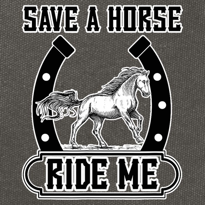 Save A Horse Ride Me Funny Cowboy Cotton Canvas Backpack