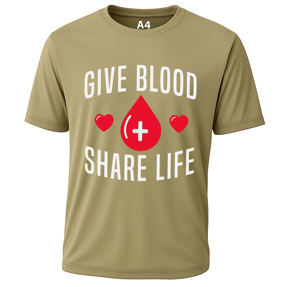 Small Act Health Life Saver National Blood Donor Month Cooling Performance Crew T-Shirt