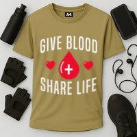 Small Act Health Life Saver National Blood Donor Month Cooling Performance Crew T-Shirt