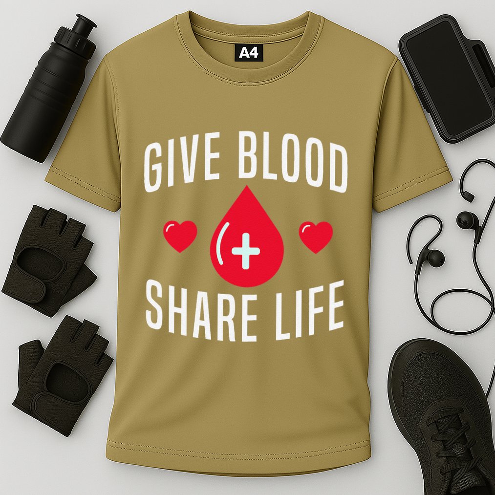 Small Act Health Life Saver National Blood Donor Month Cooling Performance Crew T-Shirt