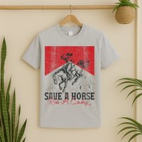 Save A Horse Ride A Cowboy Vintage Country Western T-Shirt