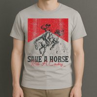 Save A Horse Ride A Cowboy Vintage Country Western T-Shirt