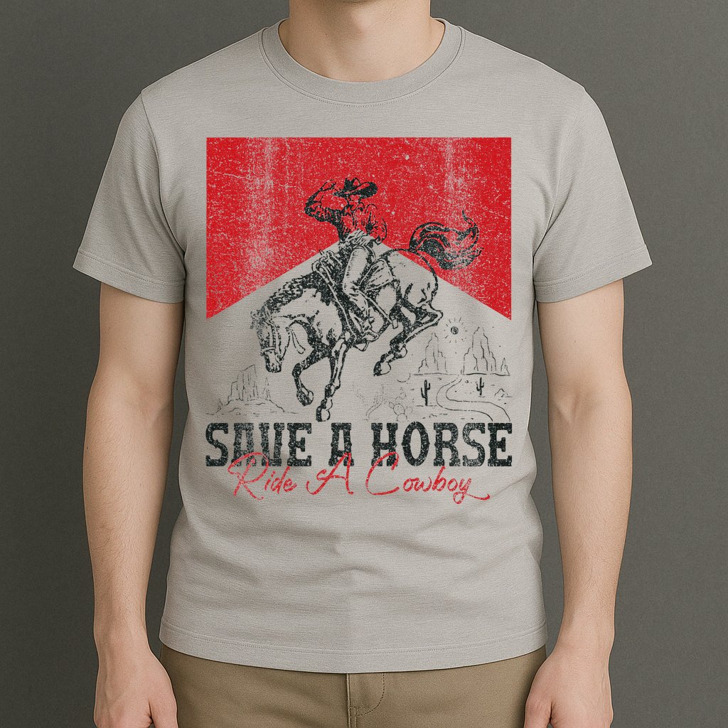 Save A Horse Ride A Cowboy Vintage Country Western T-Shirt