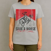 Save A Horse Ride A Cowboy Vintage Country Western T-Shirt