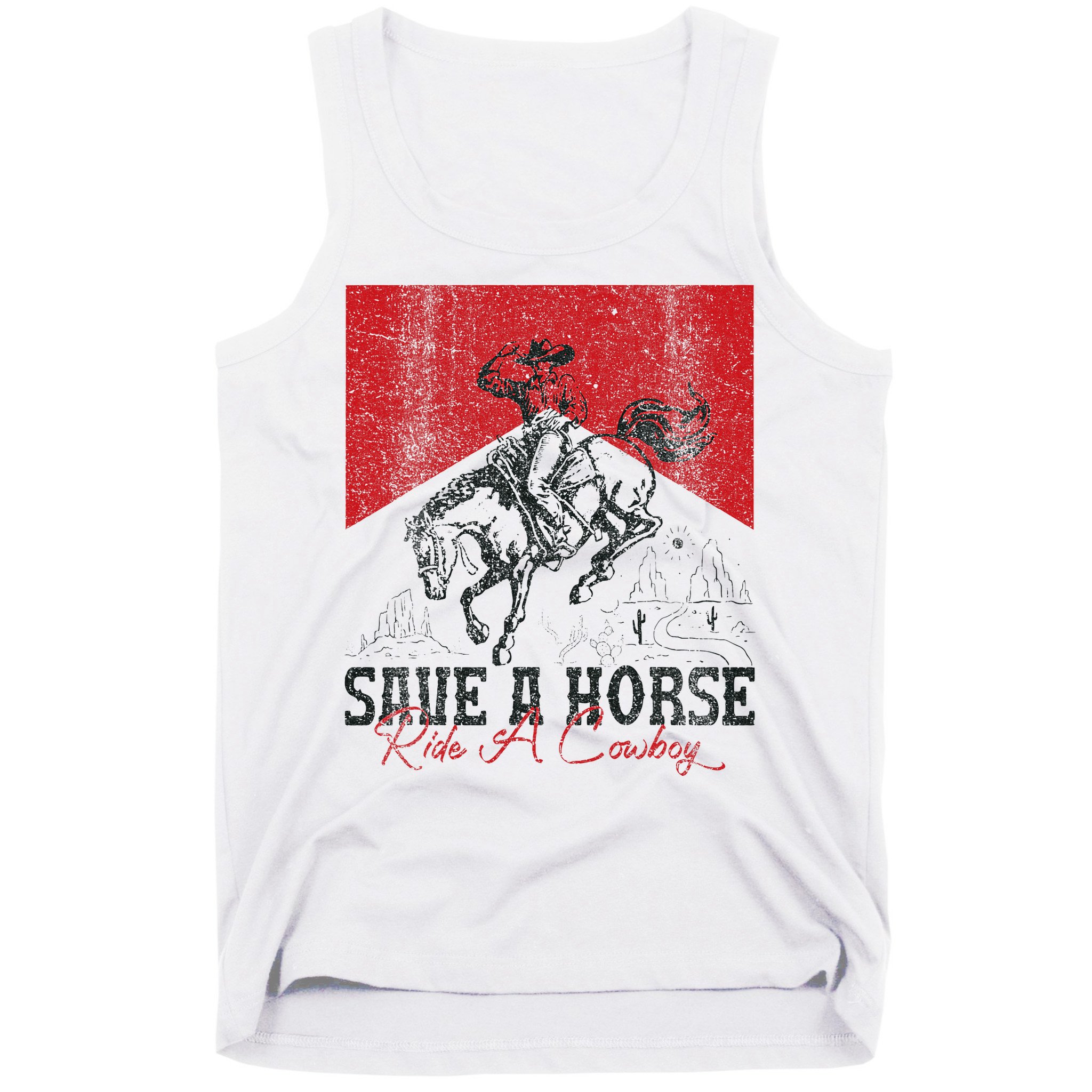Save A Horse Ride A Cowboy Vintage Country Western Tank Top