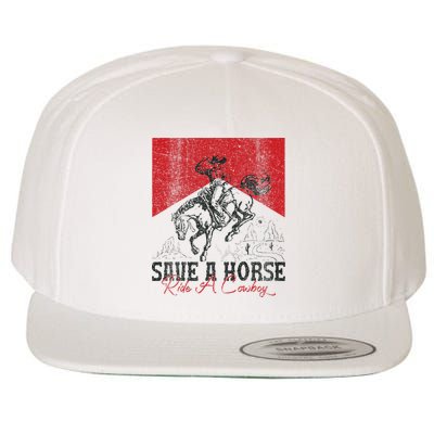 Save A Horse Ride A Cowboy Vintage Country Western Wool Snapback Cap