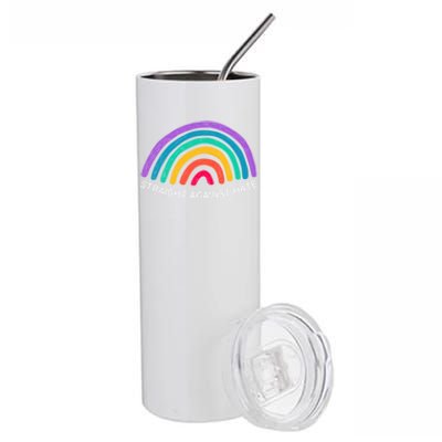 Straight Against Hate Rainbow Funny Gift Stainless Steel Tumbler