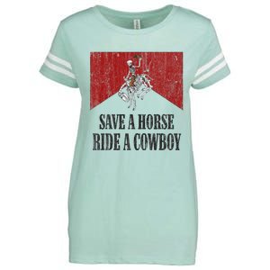 Save A Horse Ride A Cowboy Skeleton Western Country Enza Ladies Jersey Football T-Shirt