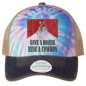 Save A Horse Ride A Cowboy Skeleton Western Country Legacy Tie Dye Trucker Hat