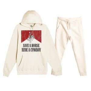 Save A Horse Ride A Cowboy Skeleton Western Country Premium Hooded Sweatsuit Set