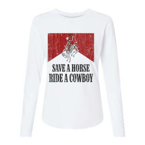 Save A Horse Ride A Cowboy Skeleton Western Country Womens Cotton Relaxed Long Sleeve T-Shirt