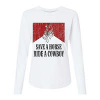 Save A Horse Ride A Cowboy Skeleton Western Country Womens Cotton Relaxed Long Sleeve T-Shirt