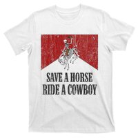 Save A Horse Ride A Cowboy Skeleton Western Country T-Shirt