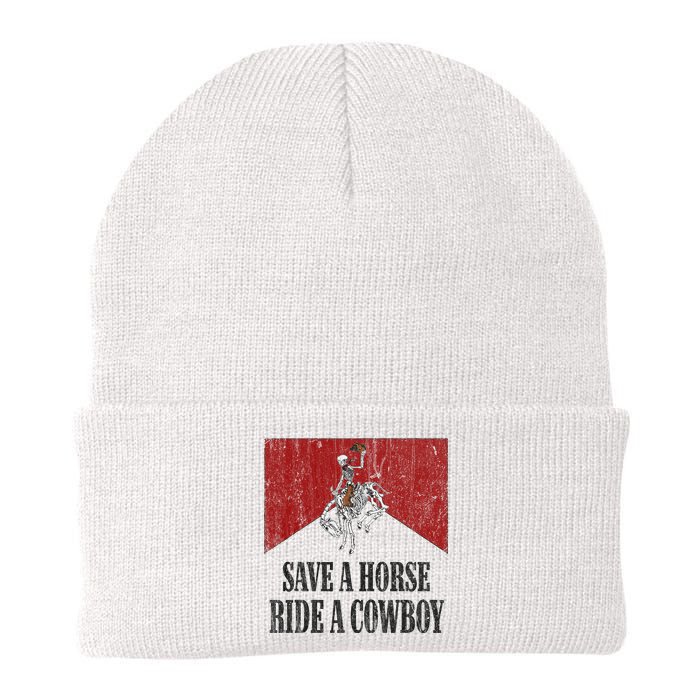 Save A Horse Ride A Cowboy Skeleton Western Country Knit Cap Winter Beanie