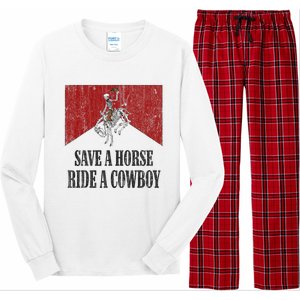 Save A Horse Ride A Cowboy Skeleton Western Country Long Sleeve Pajama Set