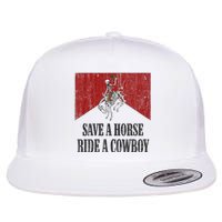 Save A Horse Ride A Cowboy Skeleton Western Country Flat Bill Trucker Hat