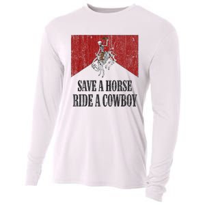 Save A Horse Ride A Cowboy Skeleton Western Country Cooling Performance Long Sleeve Crew