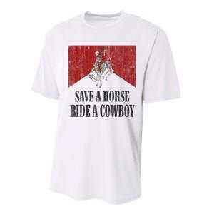 Save A Horse Ride A Cowboy Skeleton Western Country Performance Sprint T-Shirt