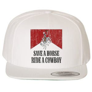 Save A Horse Ride A Cowboy Skeleton Western Country Wool Snapback Cap