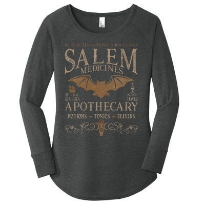 Salem Apothecary Herbalist Witch Wiccan Beige Bat Women's Perfect Tri Tunic Long Sleeve Shirt