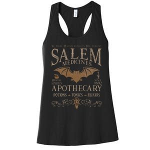 Salem Apothecary Herbalist Witch Wiccan Beige Bat Women's Racerback Tank