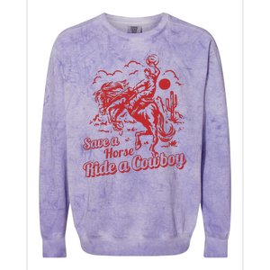 Save A Horse Ride A Cowboy Western Country Colorblast Crewneck Sweatshirt