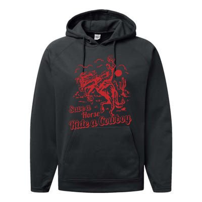 Save A Horse Ride A Cowboy Western Country Performance Fleece Hoodie