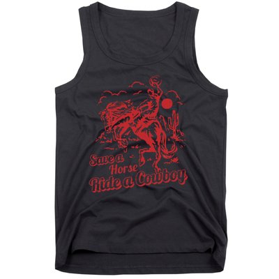 Save A Horse Ride A Cowboy Western Country Tank Top