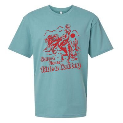 Save A Horse Ride A Cowboy Western Country Sueded Cloud Jersey T-Shirt