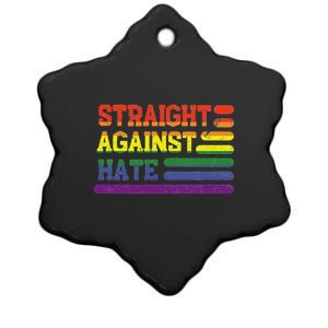 Straight Against Hate Gift Ceramic Star Ornament