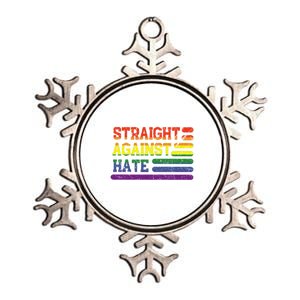 Straight Against Hate Gift Metallic Star Ornament