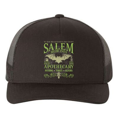 Salem Apothecary Herbalist Witch Wiccan Green Bat Yupoong Adult 5-Panel Trucker Hat